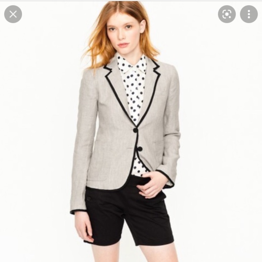 J.Crew Linen Schoolboy Blazer sz 8 NWOT Natural
